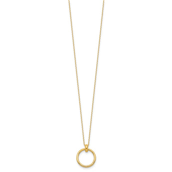 14K Polished Circle Necklace 17 in - Birthstone Company