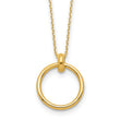 14K Polished Circle Necklace 17 in - Birthstone Company