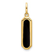 14K with Black Enamel Polished Pendant