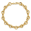 14K Polished and Textured Fancy Link Bracelet