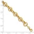 14K Polished and Textured Fancy Link Bracelet
