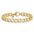 14K Polished and Textured Fancy Link Bracelet