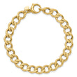 14K Polished and Textured Fancy Link Bracelet