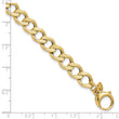 14K Polished and Textured Fancy Link Bracelet