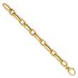 14K Polished Textured Hollow Fancy Link Bracelet
