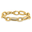 14K Polished Textured Hollow Fancy Link Bracelet