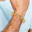 14K Polished Textured Hollow Fancy Link Bracelet
