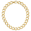 14K Polished Brushed Hollow Fancy Link Necklace