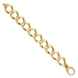 14K Polished Brushed  Hollow Fancy Link Bracelet