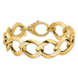 14K Polished Brushed  Hollow Fancy Link Bracelet