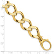 14K Polished Brushed  Hollow Fancy Link Bracelet