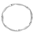 14K White Gold Polished and Brushed Twisted Hinged Bangle