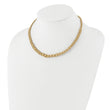 14K Polished Textured and Diamond-cut Beaded Necklace
