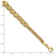 14K Polished Textured and Diamond-cut Beaded Bracelet