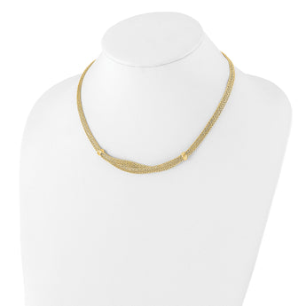 14K Polished and Textured Fancy Necklace