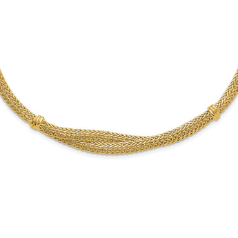 14K Polished and Textured Fancy Necklace