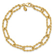14K Polished and Textured Twisted Link Bracelet