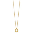 14K Polished and Textured Teardrop with .5in ext. Necklace