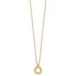 14K Polished and Textured Teardrop with .5in ext. Necklace - Birthstone Company