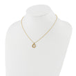 14K Polished and Textured Teardrop with .5in ext. Necklace