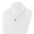 14K Polished and Textured Teardrop with .5in ext. Necklace - Birthstone Company
