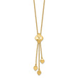 14K Polished and Brushed Y-Drop Plus 2in ext Necklace