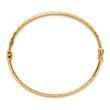 14K Polished and Diamond-cut Hinged Bangle