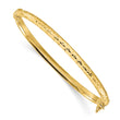 14K Polished and Diamond-cut Hinged Bangle - Birthstone Company