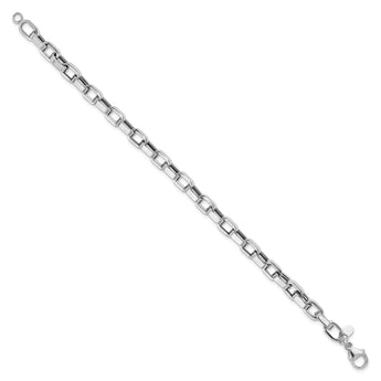 14K White Gold Polished Fancy Link Bracelet