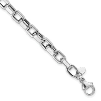 14K White Gold Polished Fancy Link Bracelet
