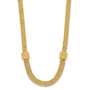 14K Polished and Diamond-cut Fancy Necklace