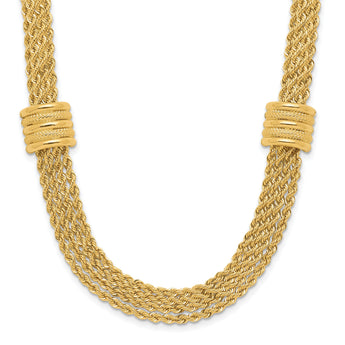 14K Polished and Diamond-cut Fancy Necklace