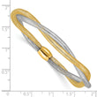 14K Two-tone Mesh Twist Slip-on Stretch Bracelet