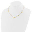 14k Brushed and Polished Beaded 17in with 1in ext Necklace