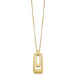 14K Polished and Satin Rectangle Pendant w/.25in ext. Necklace