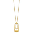 14K Polished and Satin Rectangle Pendant w/.25in ext. Necklace - Birthstone Company