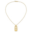 14K Polished and Satin Rectangle Pendant w/.25in ext. Necklace - Birthstone Company