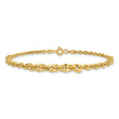 14k Polished and D/C Fancy Link Graduated 7.5in Bracelet