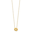 14K Polished and Brushed Double Circle 16in with 2in ext Necklace