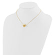 14K Polished and Brushed Double Circle 16in with 2in ext Necklace - Birthstone Company