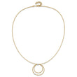 14K w/Wht Rhod Polished/DC Circle Pendant w/1in ext. Necklace