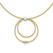14K w/Wht Rhod Polished/DC Circle Pendant w/1in ext. Necklace - Birthstone Company