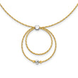 14K w/Wht Rhod Polished/DC Circle Pendant w/1in ext. Necklace