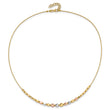 14K Tri-color Polished / DC Square Beads w/1in ext. Necklace