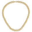 14K Polished and Satin Fancy Circle Link Necklace