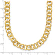 14K Polished and Satin Fancy Circle Link Necklace