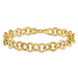 14K Polished and Satin Fancy Circle Link Bracelet