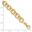14K Polished and Satin Fancy Circle Link Bracelet