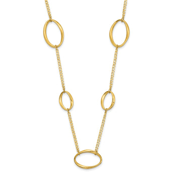 14k Polished Oval Link 20in Necklace