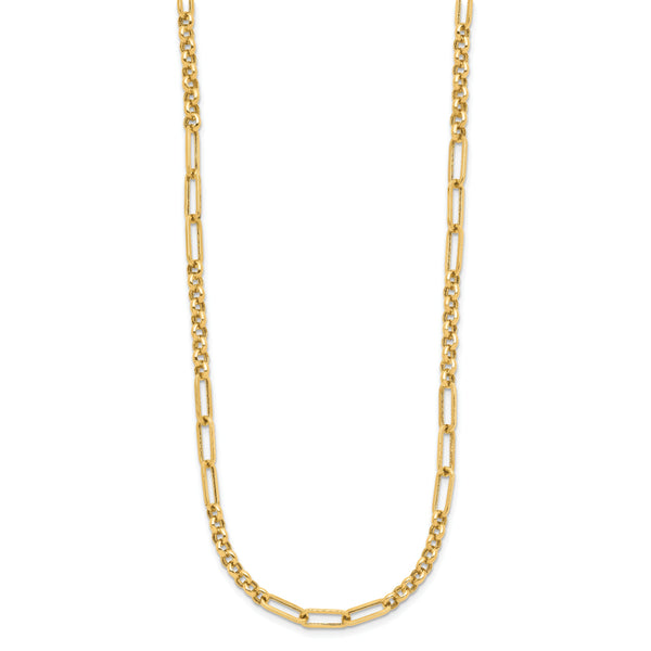 14K Polished Fancy Link Necklace